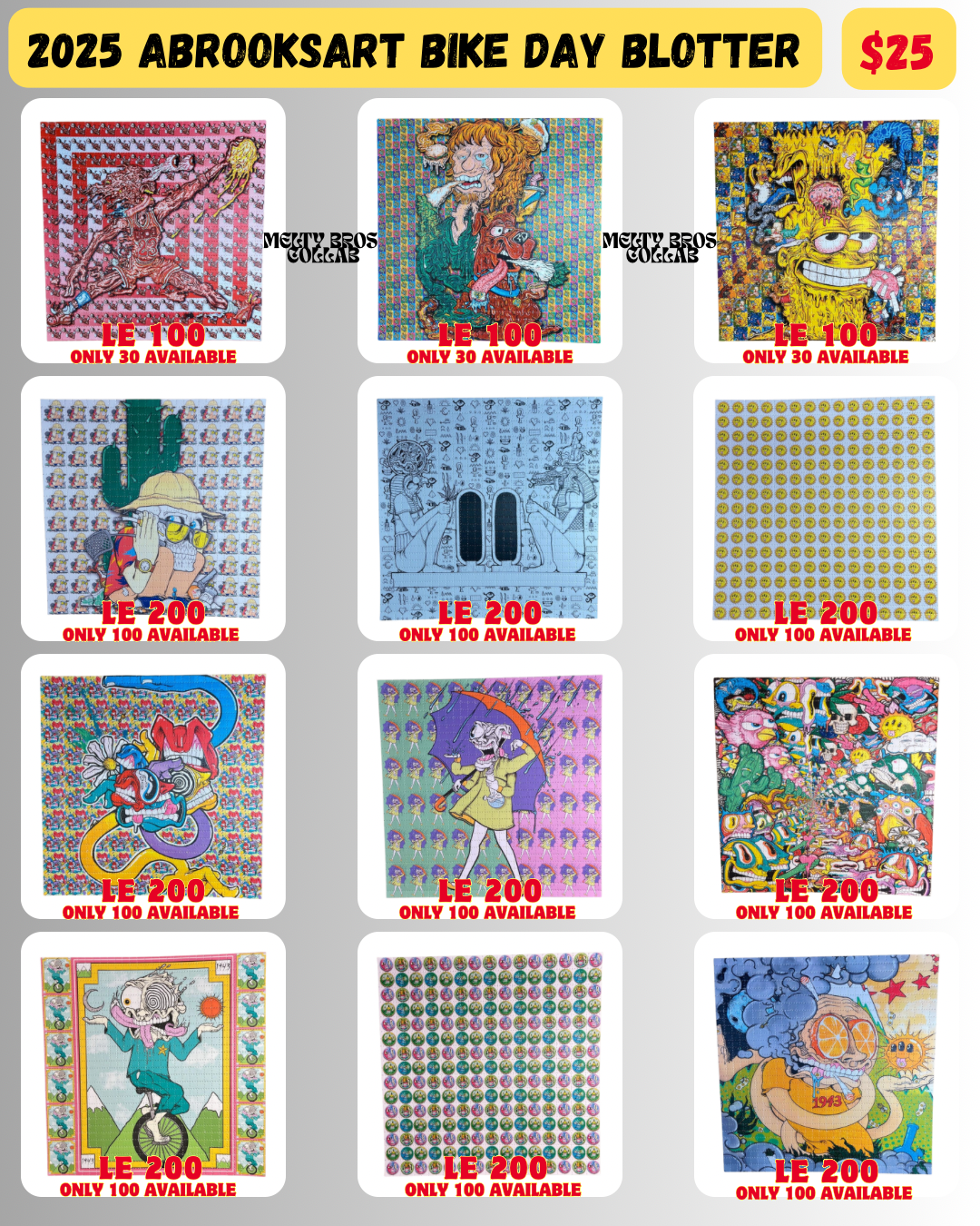 ABrooksART Bike Day Collectible Blotter 2025