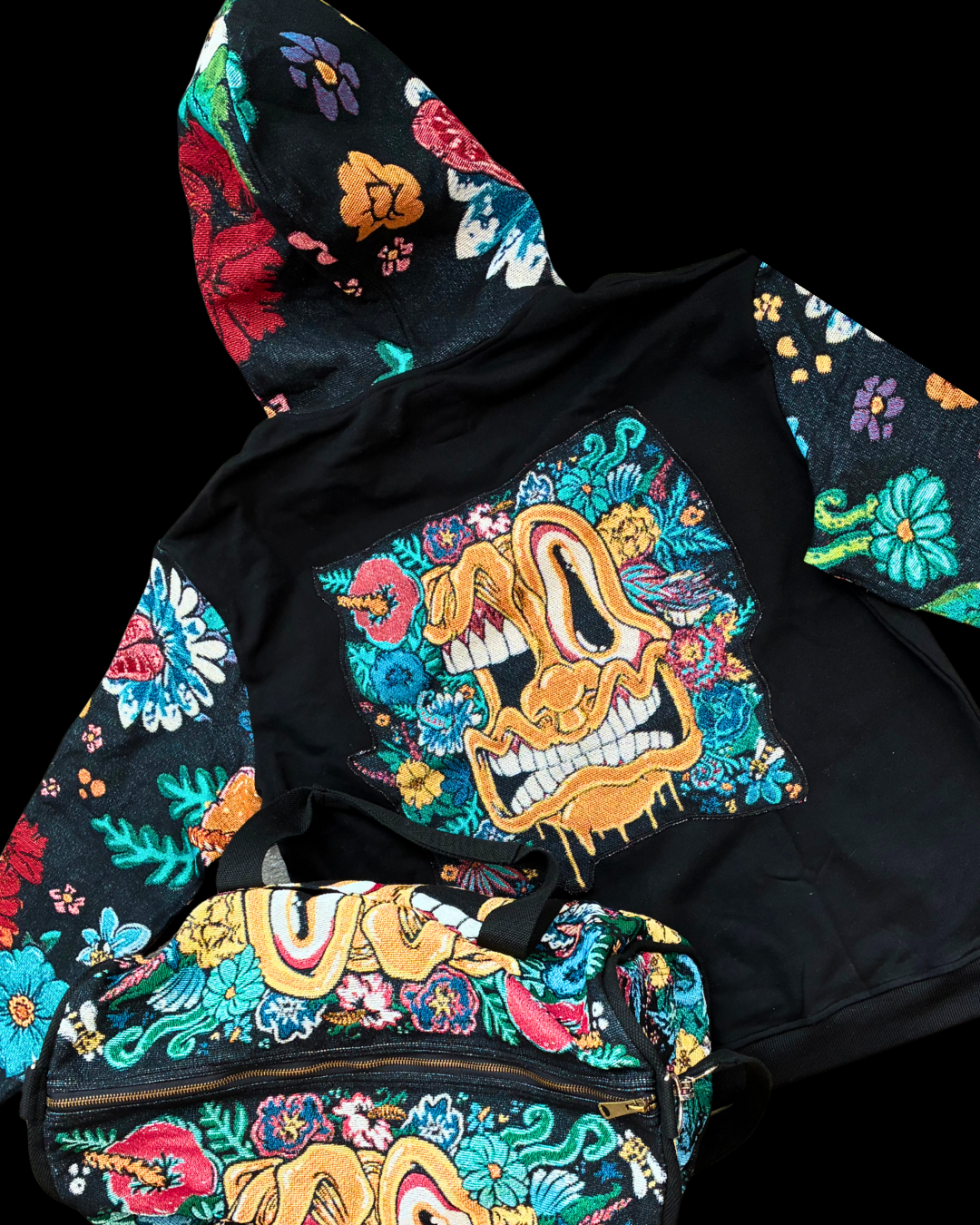 Melty Bros Woven Stitched Streetwear Hoodie - Winter Flowers Edition