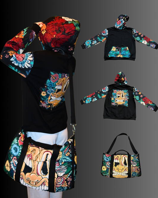 Melty Bros Woven Stitched Streetwear Hoodie - Winter Flowers Edition