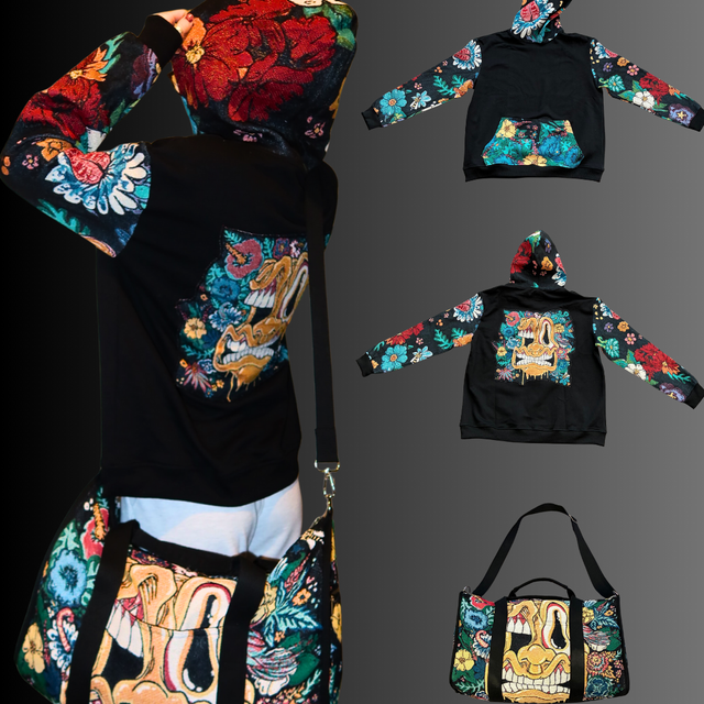 Melty Bros Woven Stitched Streetwear Hoodie - Winter Flowers Edition