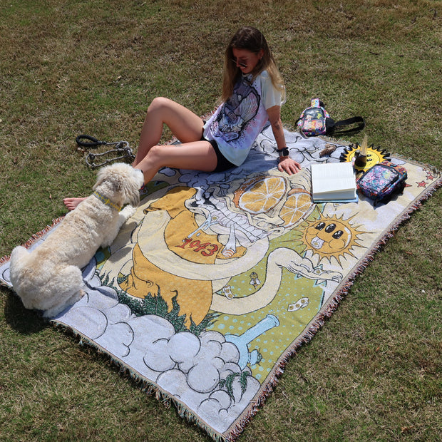 “Orange Sunshine” Woven Blanket