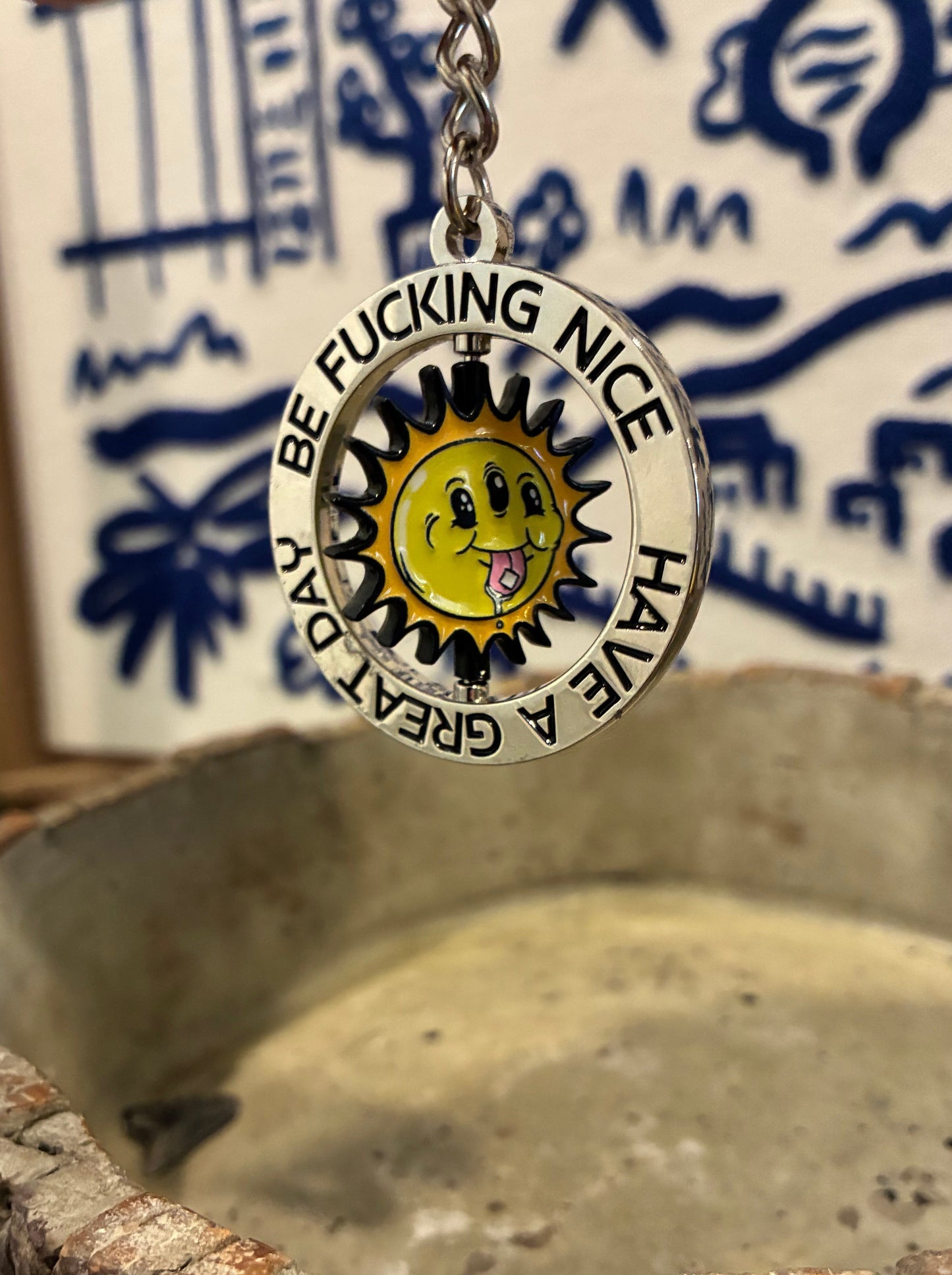 ABrooks “Day Tripper” Large Spinning Enamel Keychain