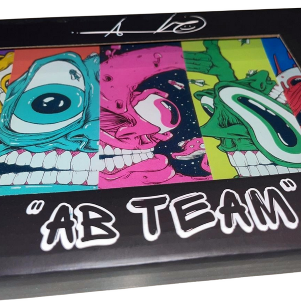 “AB Team” Shatterproof Glass Tray