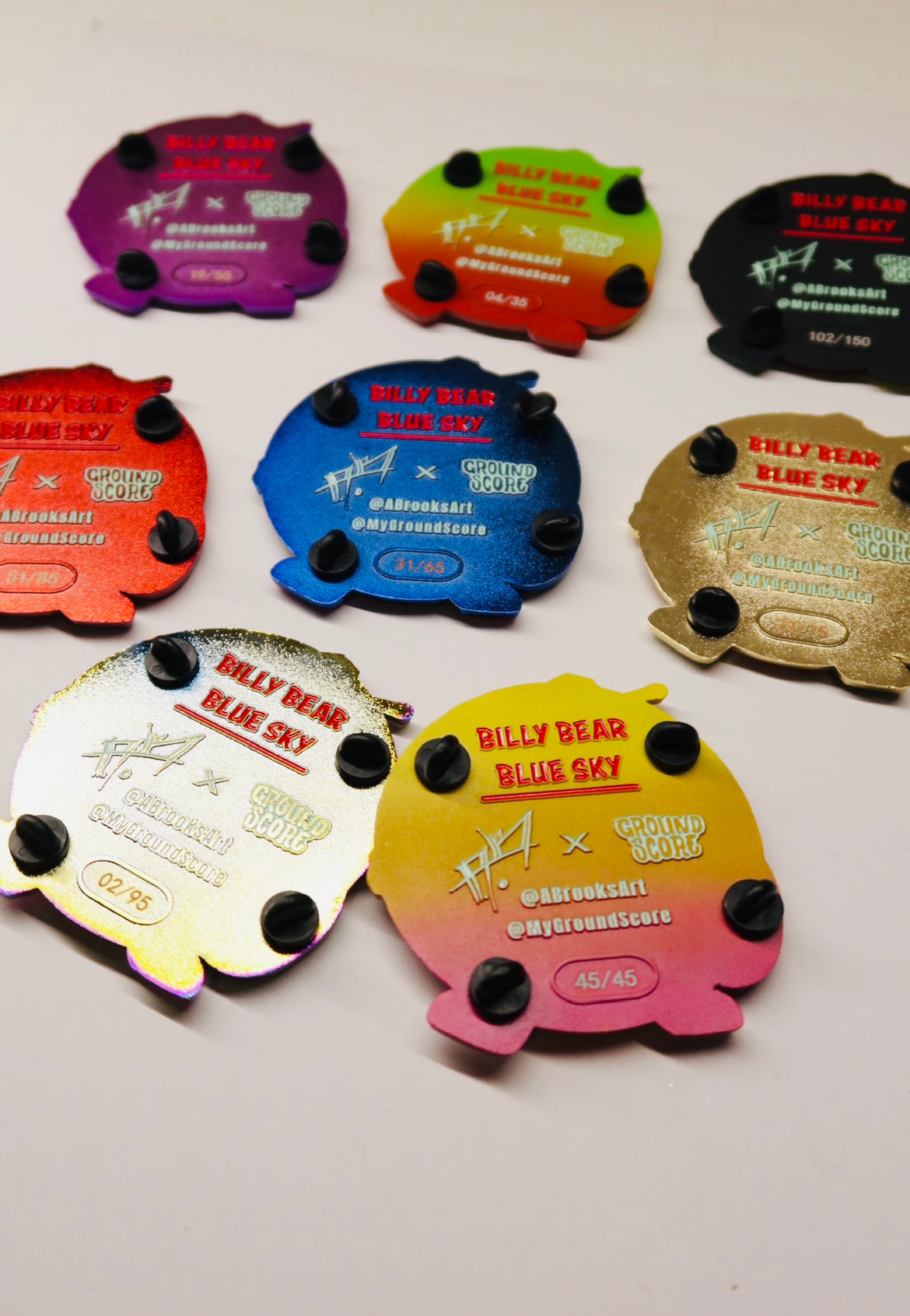 “Billy Bear” Collectible Pins by Aaron Brooks