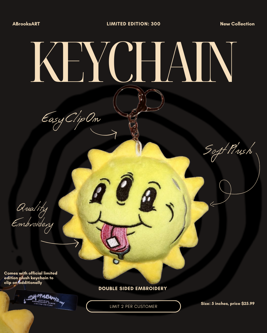 ABrooks Original “Day Tripper” Plush Keychain