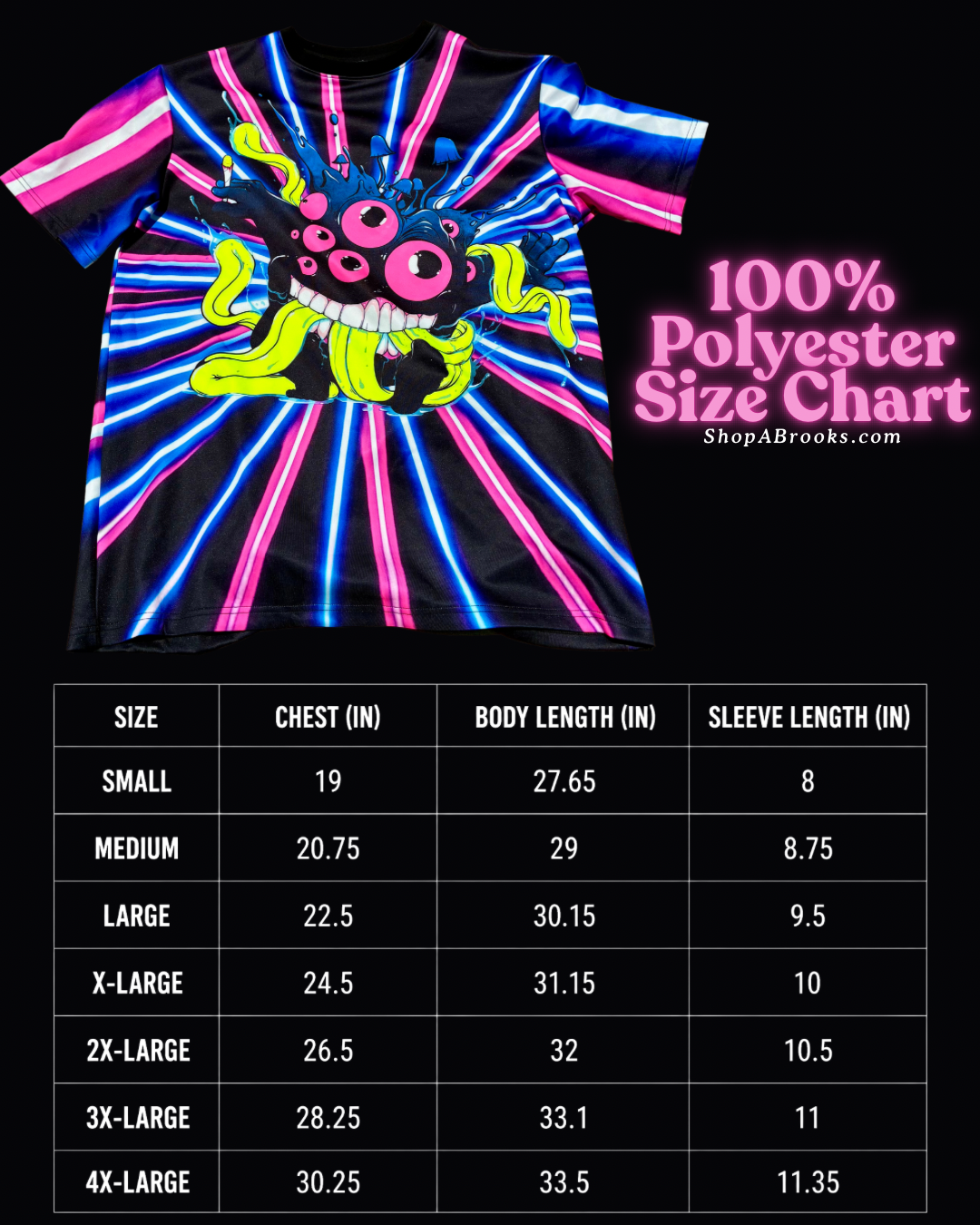 (PRE-ORDER) Neon Gnar-Gnar - 100% Polyester All Over Print Shirt