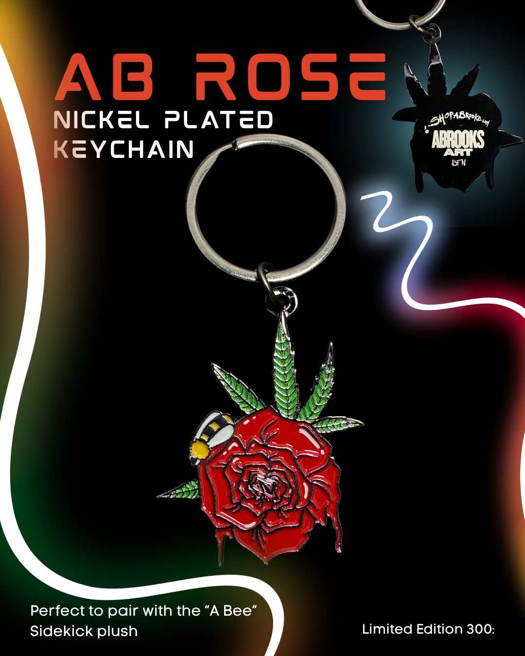AB Signature Rose Keychain
