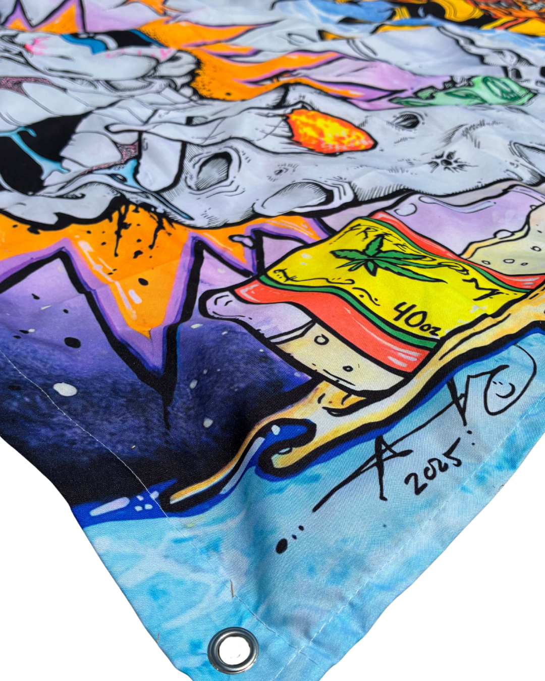“Smoke 2” – Aaron Brooks x Opie Ortiz UV Reactive Tapestry (Limited Edition)