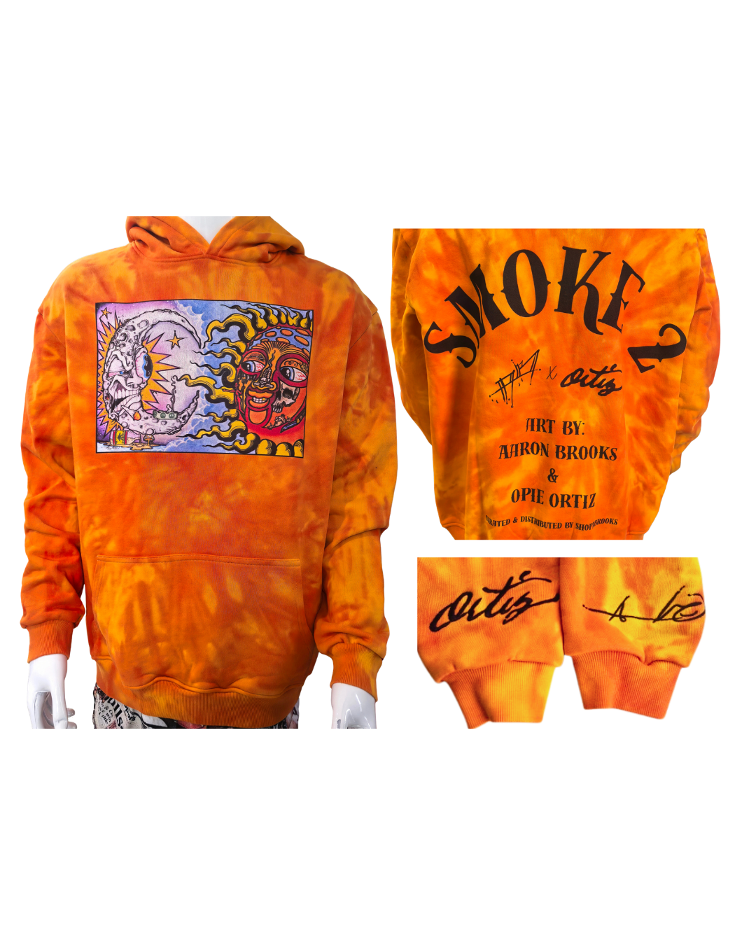 “Smoke 2” – Heavyweight DTG Hoodie with Embroidered Sleeves