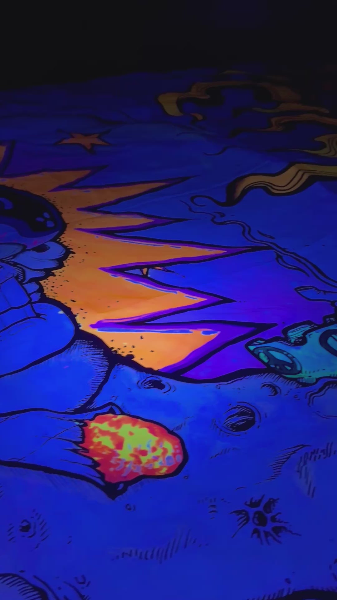 Smoke 2” – Aaron Brooks x Opie Ortiz UV Reactive Tapestry (Limited